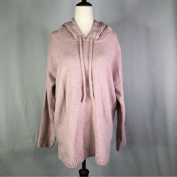 Pure Jill J. Jill shell pink boucle knit sweater hoodie LP - Picture 1 of 9
